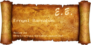 Ernyei Barnabás névjegykártya