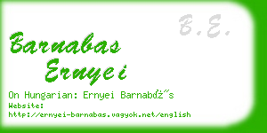 barnabas ernyei business card